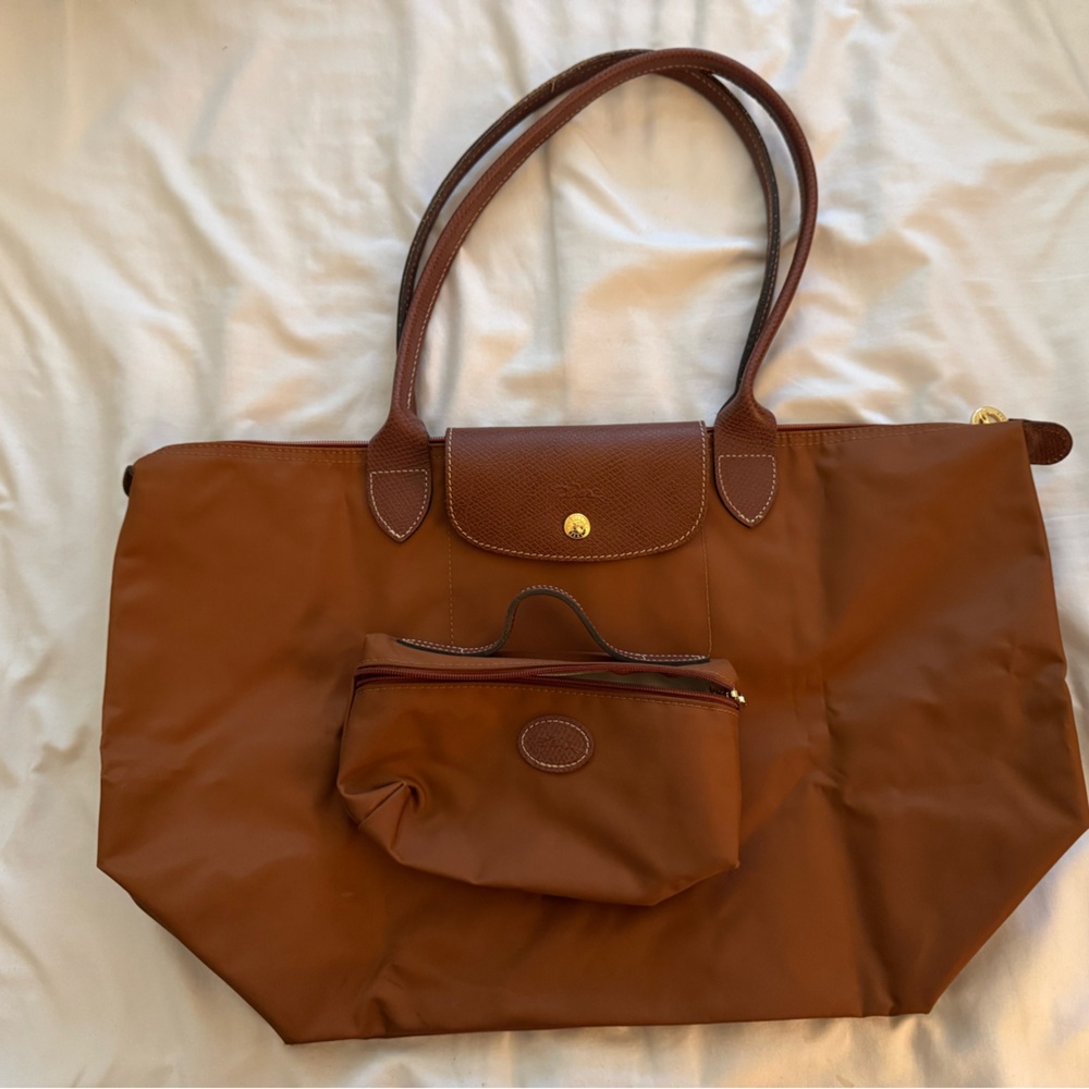 Longchamp Le Pliage Large Tote with matching Cosmetic Bag